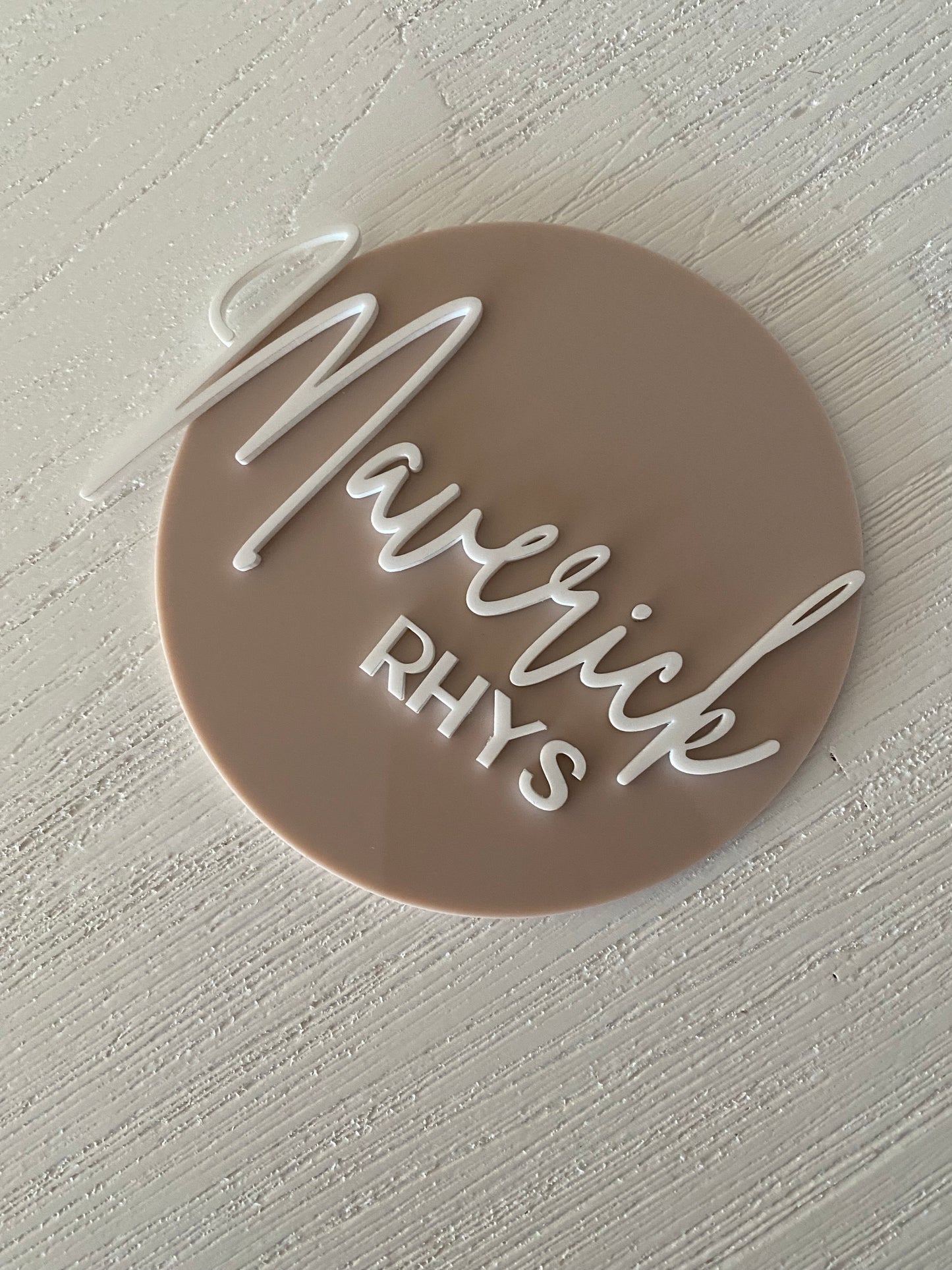 Double Acrylic Baby Name Plaque