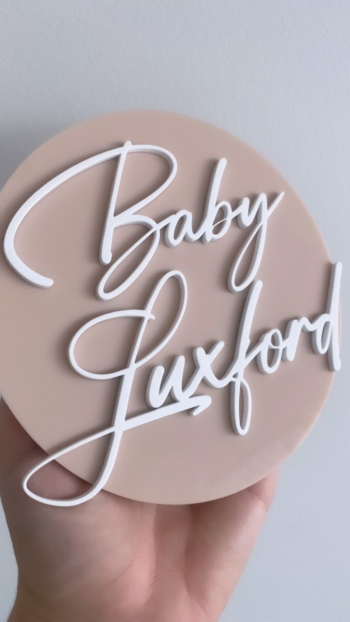 Double Acrylic Baby Name Plaque