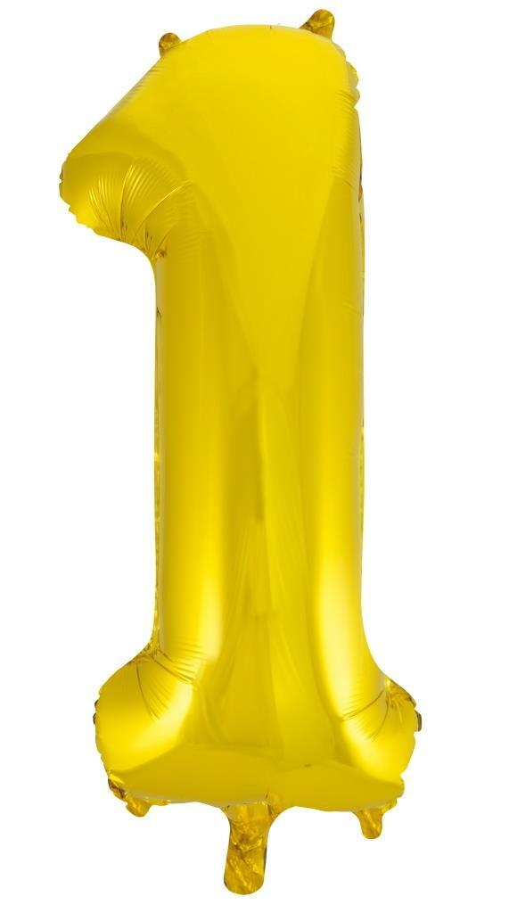 Gold Helium Number Balloon
