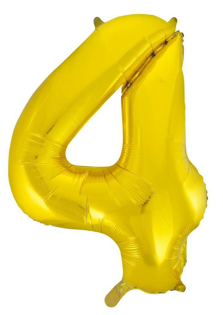 Gold Helium Number Balloon
