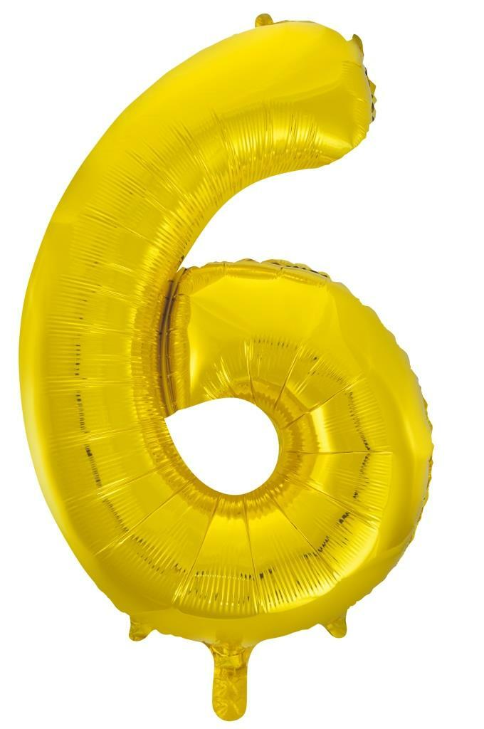 Gold Helium Number Balloon