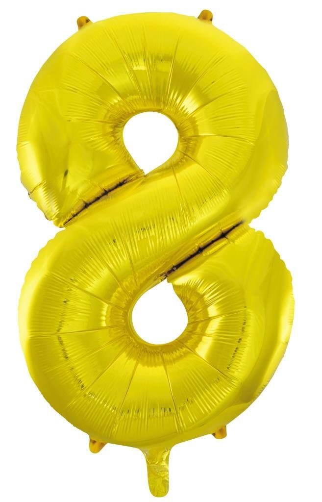 Gold Helium Number Balloon
