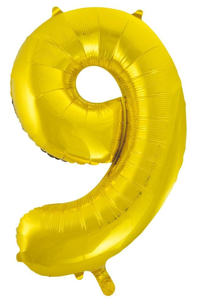 Gold Helium Number Balloon