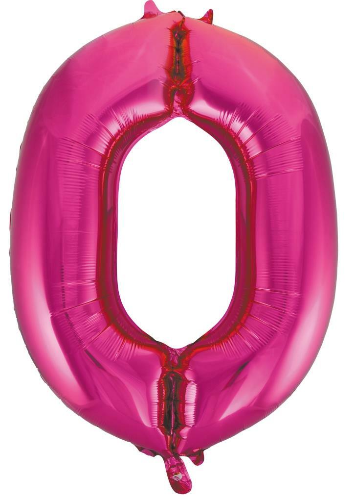 Hot Pink Helium Number Balloon