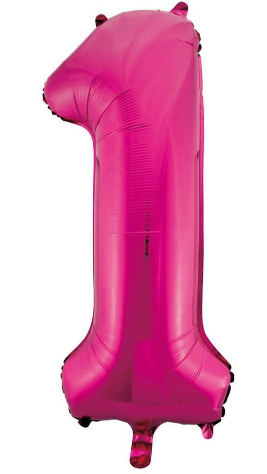 Hot Pink Helium Number Balloon