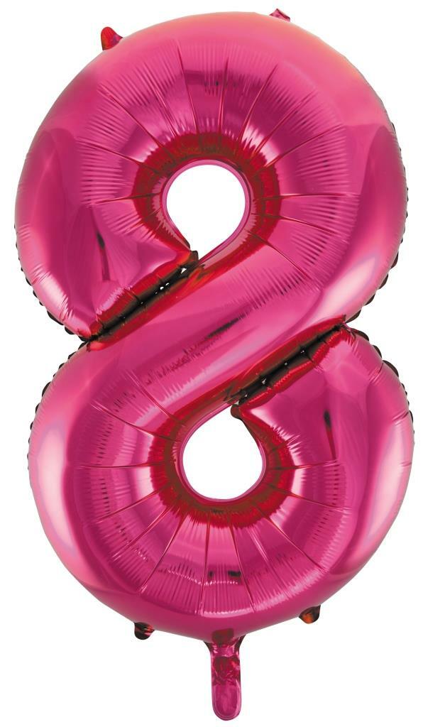 Hot Pink Helium Number Balloon