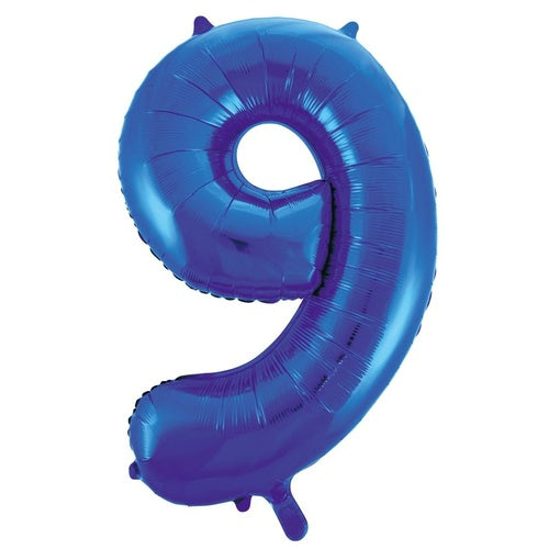 Blue Helium Number Balloon