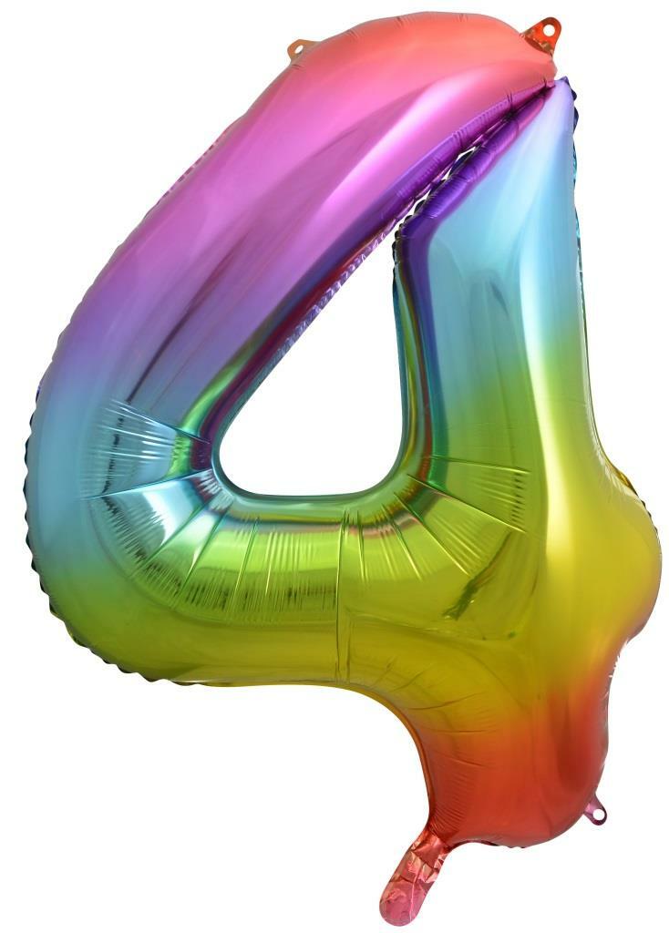 Rainbow Helium Number Balloon