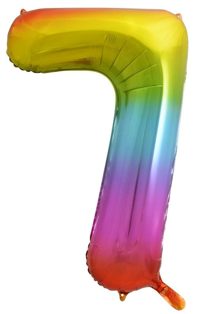 Rainbow Helium Number Balloon