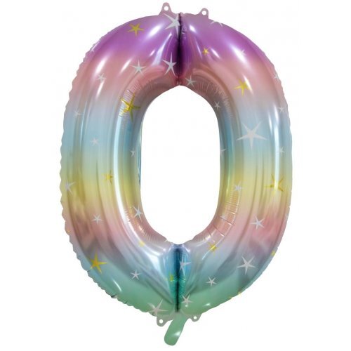 Pastel Rainbow Helium Number Balloon