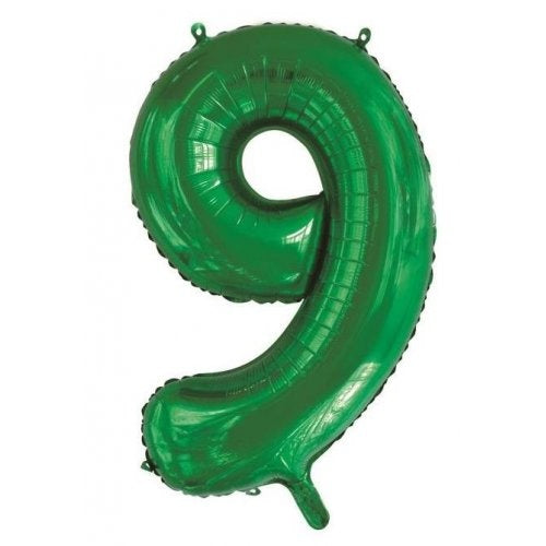 Green Helium Number Balloon