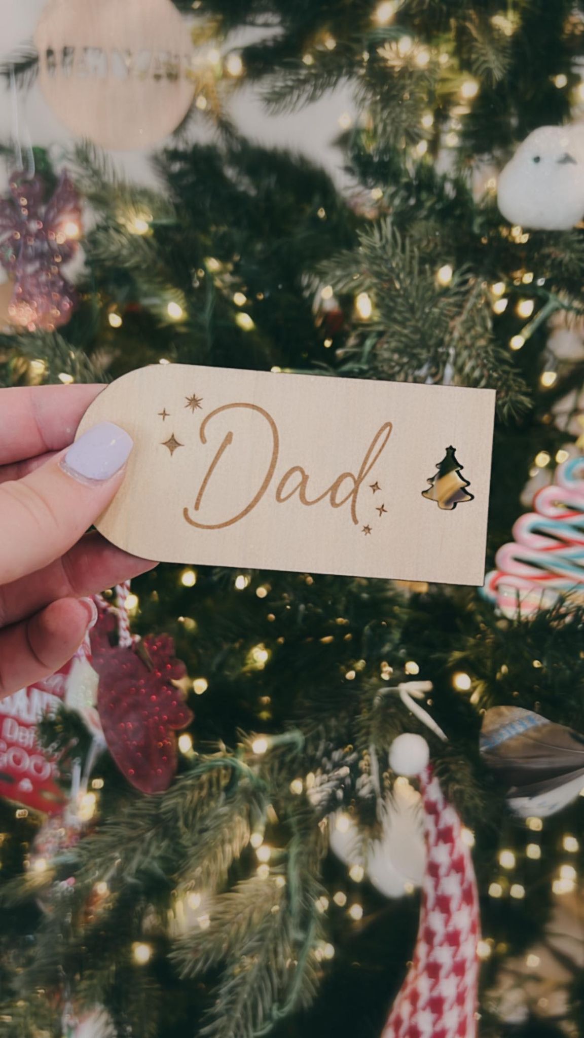 Personalised Wooden Stocking Name Tag