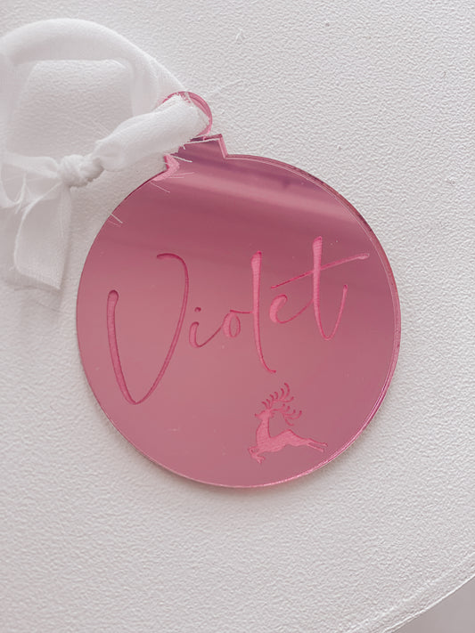 Mirror Engraved Christmas Ornament