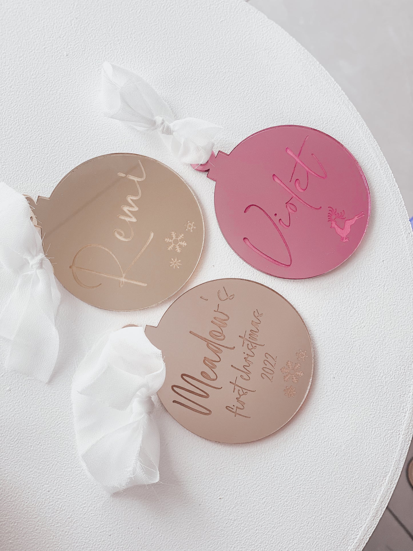 Personalised first christmas ornament