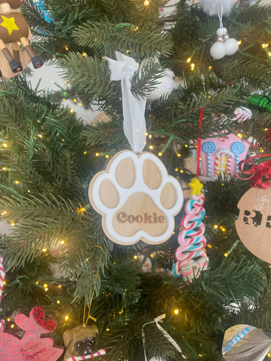Personalised Paw Print Ornaments