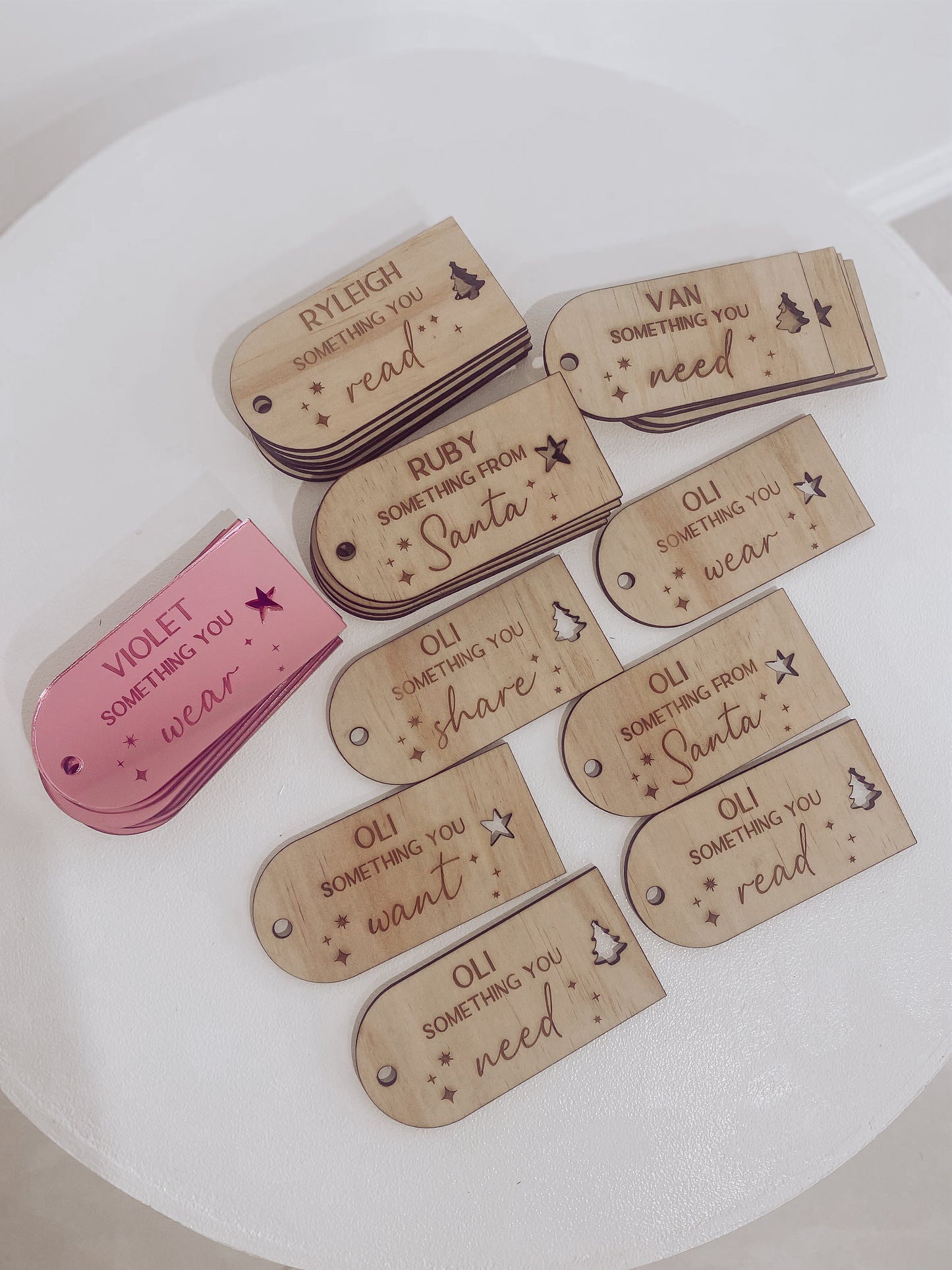 Personalised Wooden & Acrylic Engraved Gift Tags