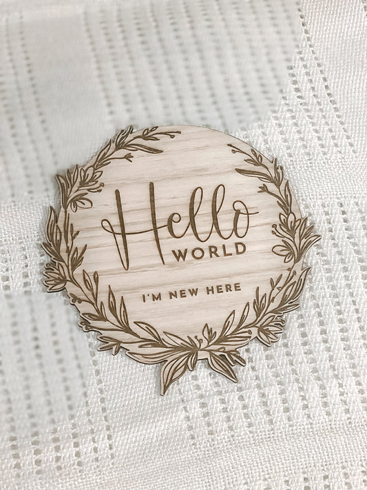 Hello World Wooden Plaque