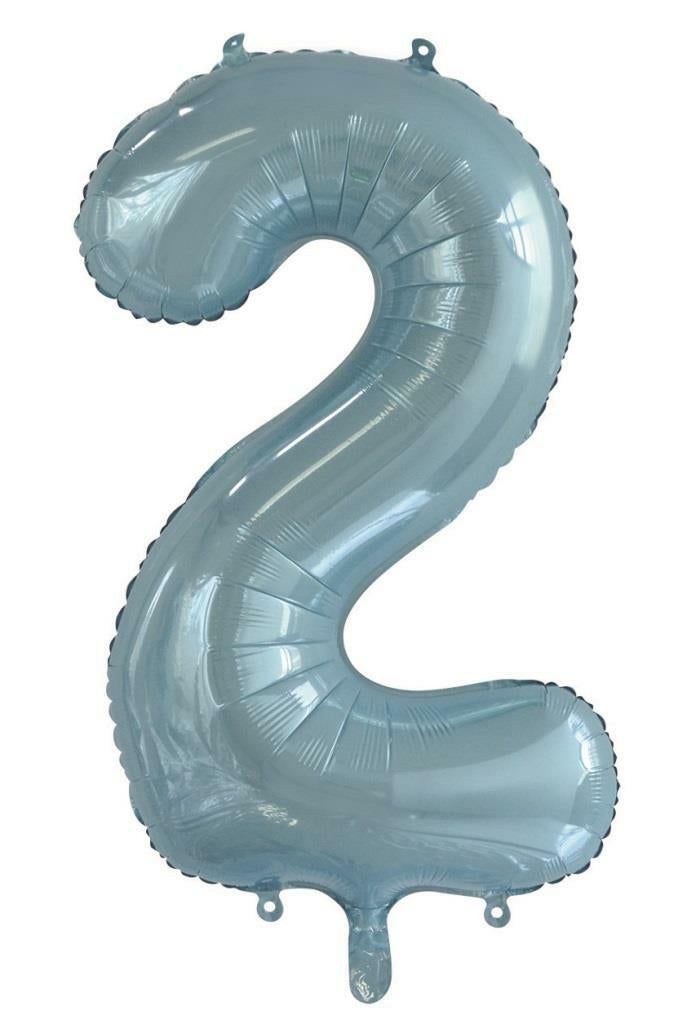 Light Blue Helium Number Balloon