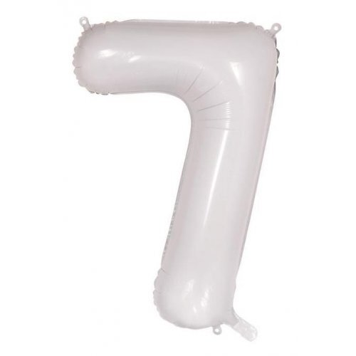 White Helium Number Balloon