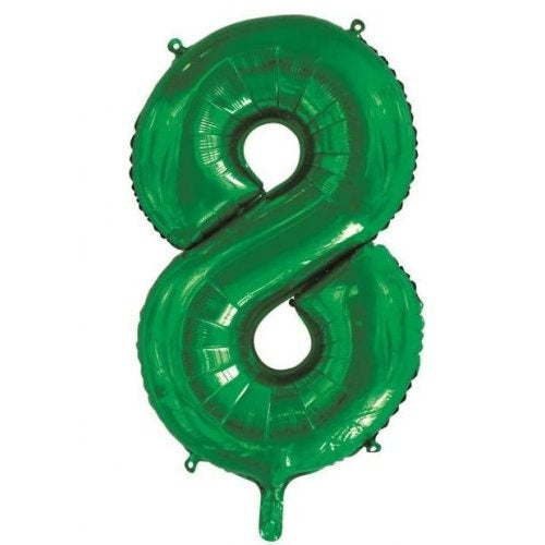 Green Helium Number Balloon