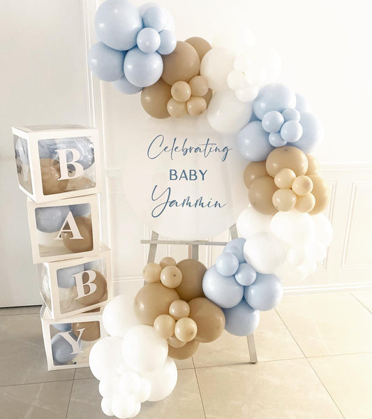 Baby Shower Personalised Acrylic Sign with Garland Package