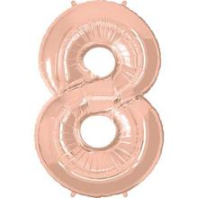 Rose Gold Helium Number Balloon with balloon bouquet