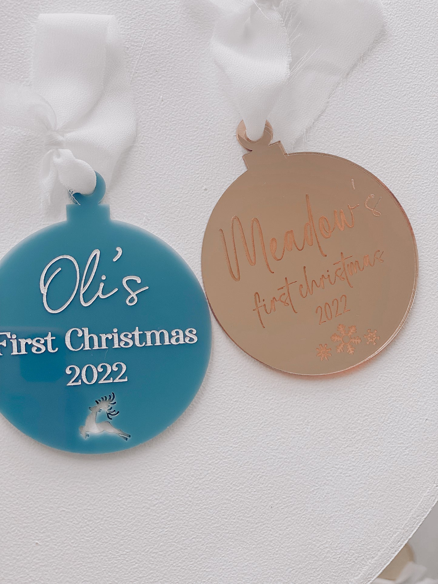 Personalised first christmas ornament